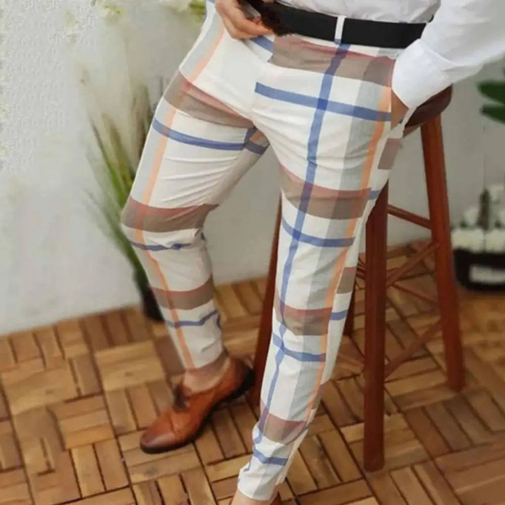 EVERT - Geruite chino broek voor heren