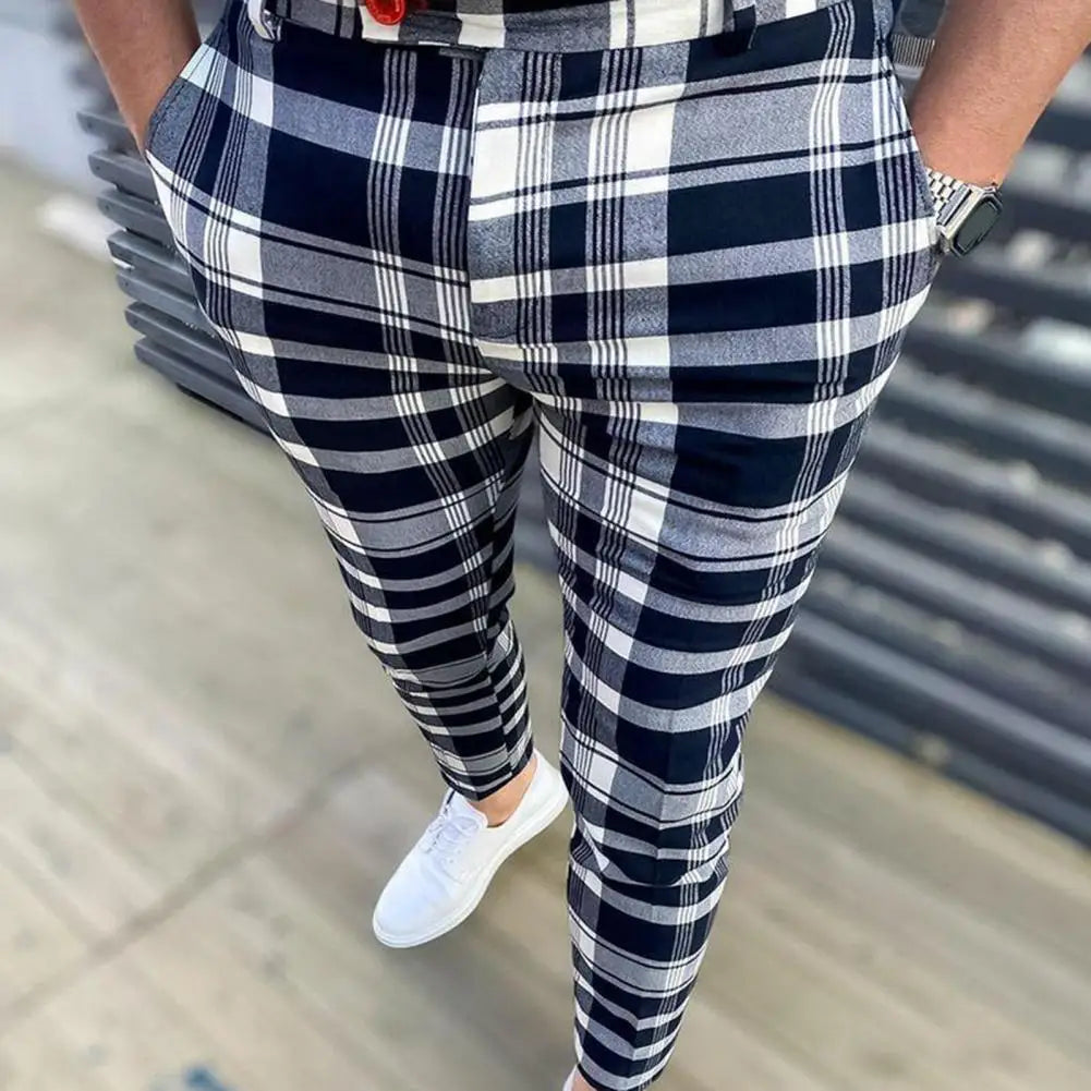 EVERT - Geruite chino broek voor heren