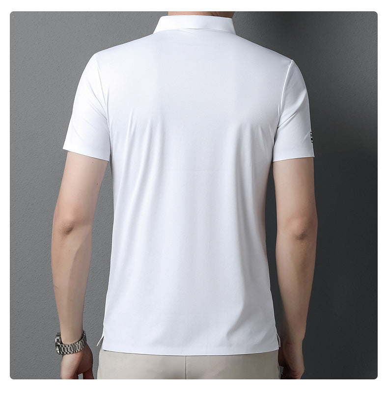 JACOB - Ademend zijden poloshirt voor heren
