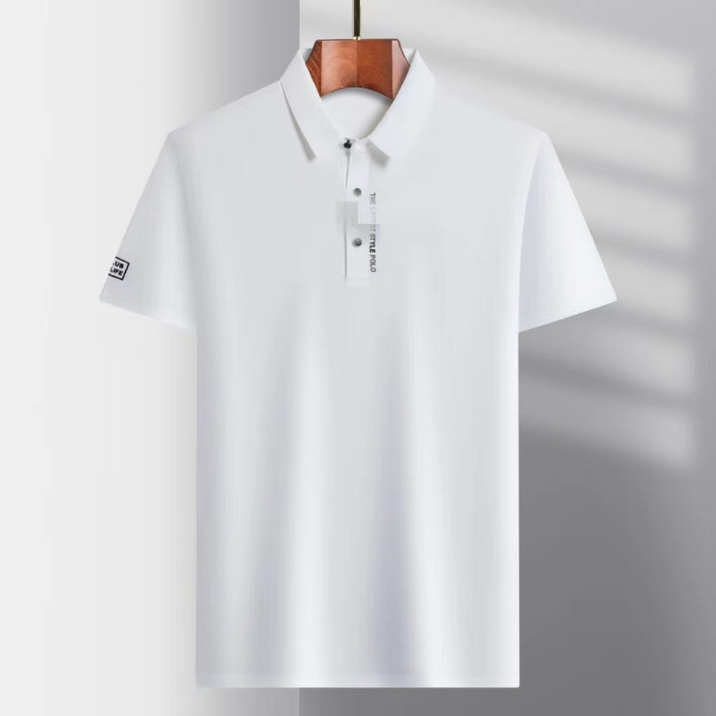 JACOB - Ademend zijden poloshirt voor heren