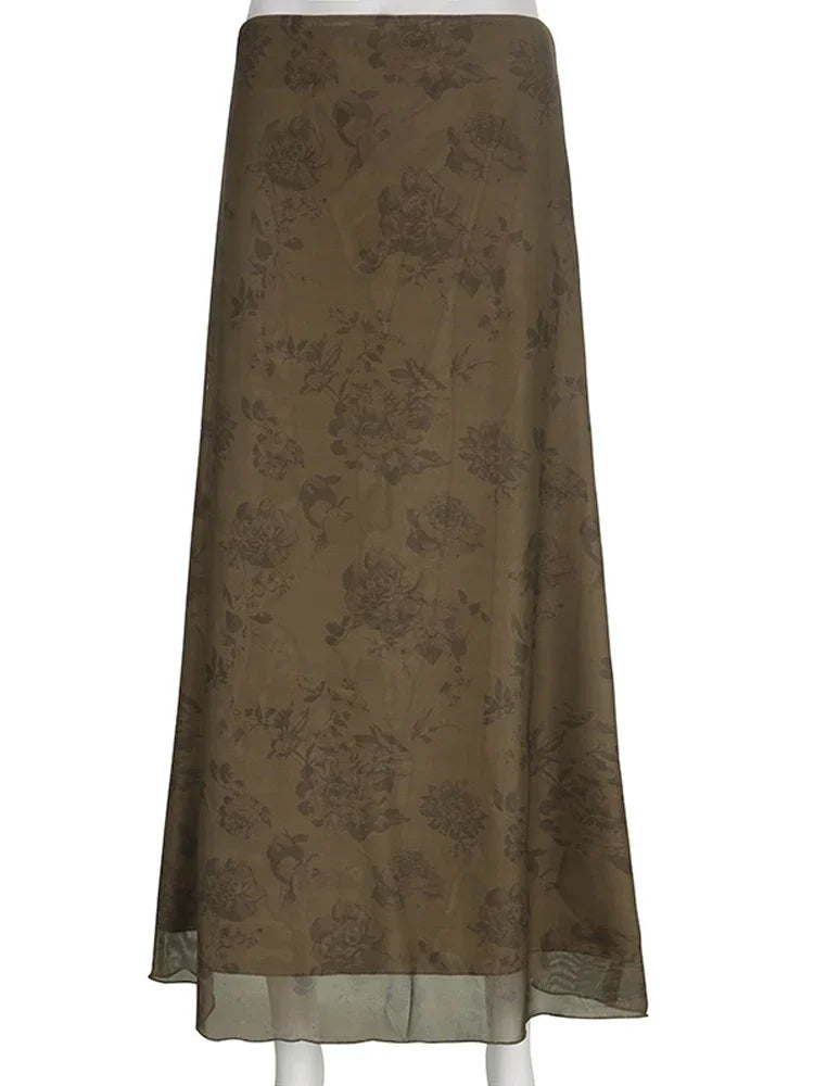 URIEN - Florale Bohemian Lange Rokken