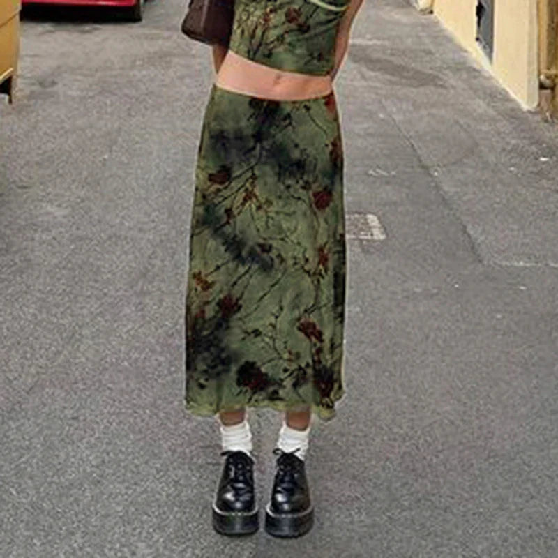 ORIN - Vintage Midi-Rok met Bloemenprint