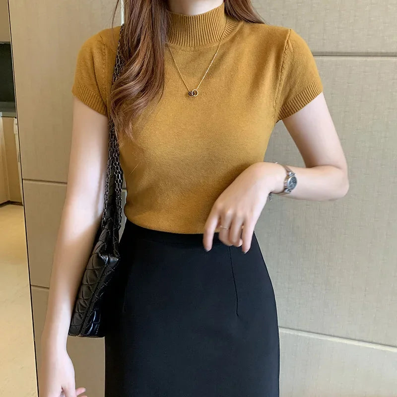 SAVANNAH - Casual Slanke Coltrui Blouse