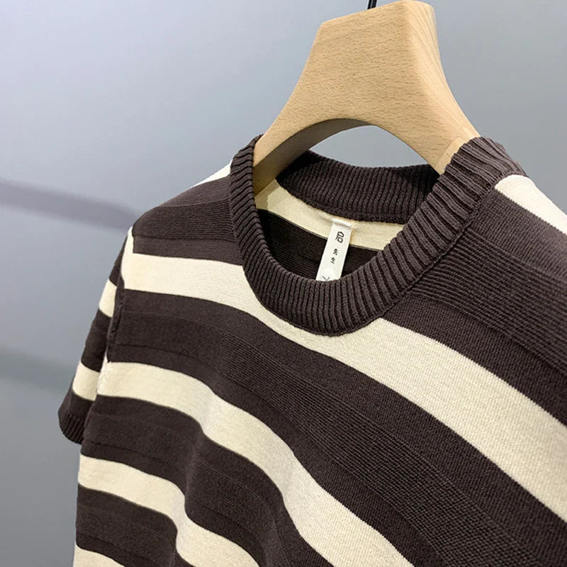NILS - Casual Gestreept Gebreid T-shirt
