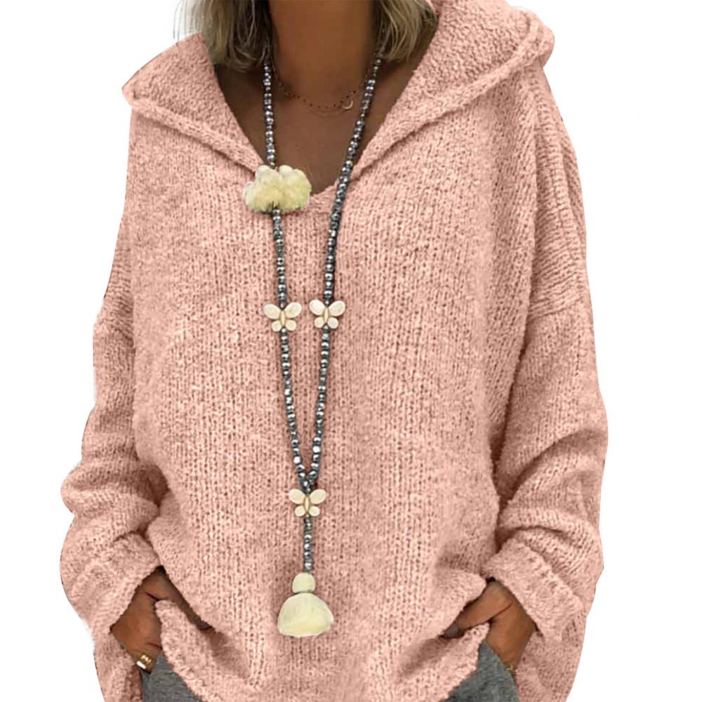 SOPHIE - damestrui - Losse gebreide trui met capuchon voor herfst en winter