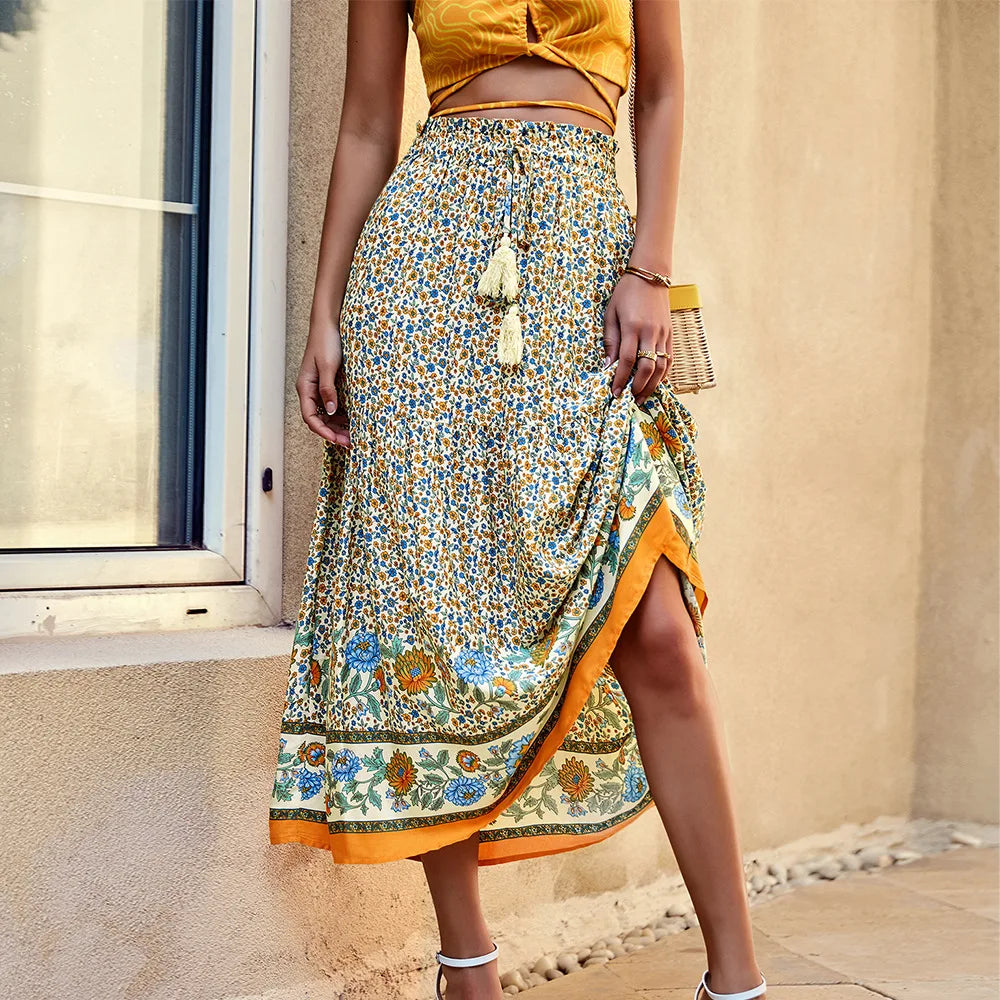 MORWEN - Boheemse Rok met Bloemenprint