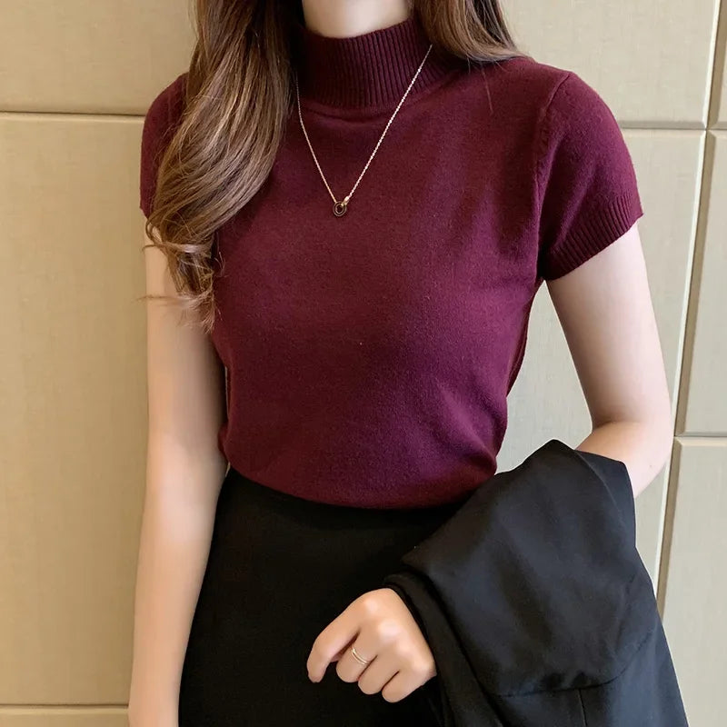 SAVANNAH - Casual Slanke Coltrui Blouse