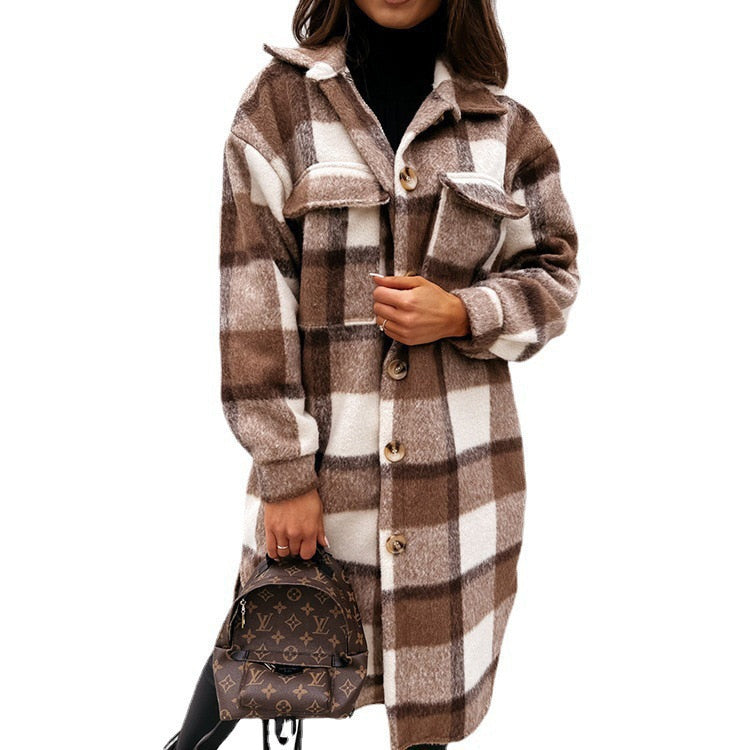 PETRA - Geruite Jas met knopen - Stijlvolle damesmode voor herfst en winter