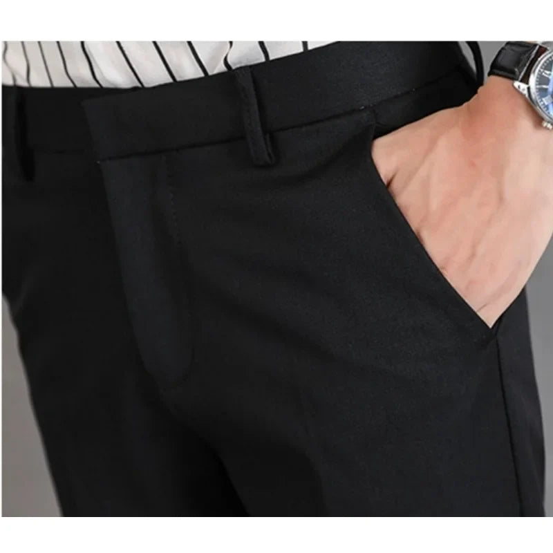 VINKO - Heren Formele Broek met Elastische Tailleband