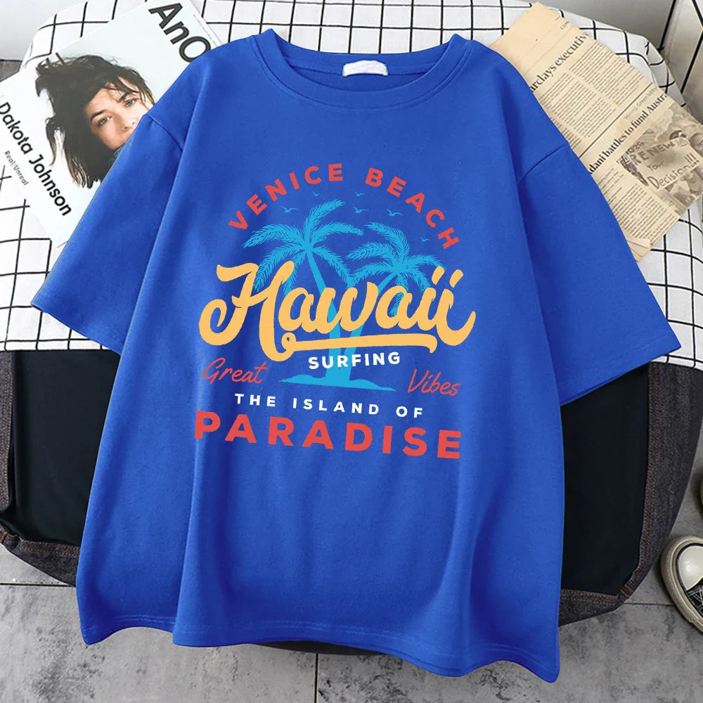 Unisex Casual T-shirt | Hawaii Print | Comfortabele Zomer Top | Streetwear Stijl