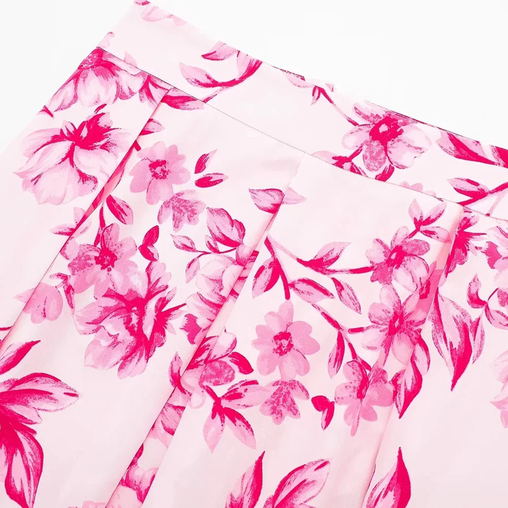 JOCOSA - Roze Bloemen Midi-rok