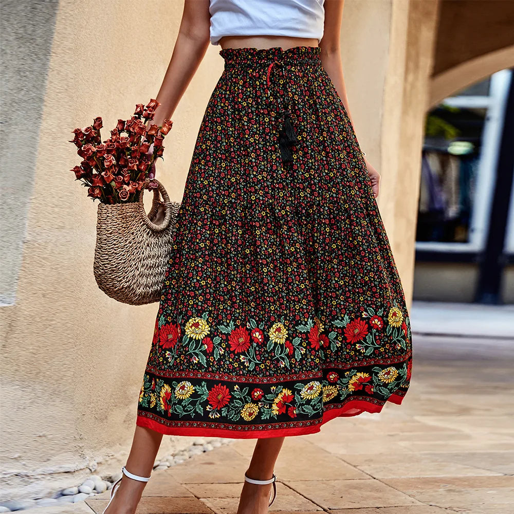 MORWEN - Boheemse Rok met Bloemenprint