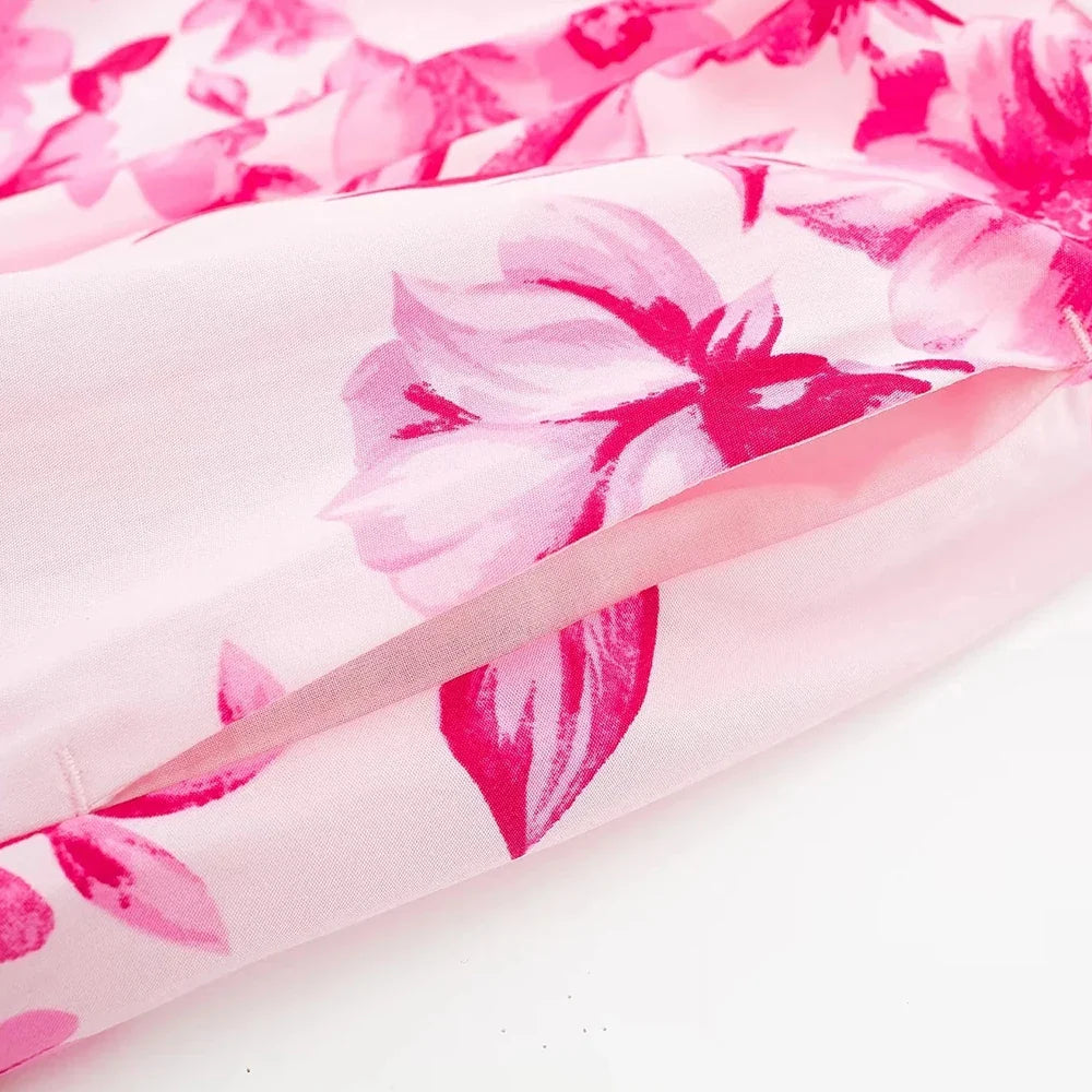 JOCOSA - Roze Bloemen Midi-rok