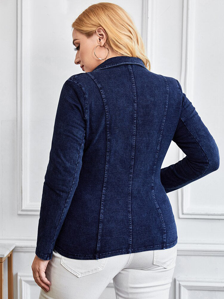 HANNA - plus-size damespak gemaakt van katoenen breisel