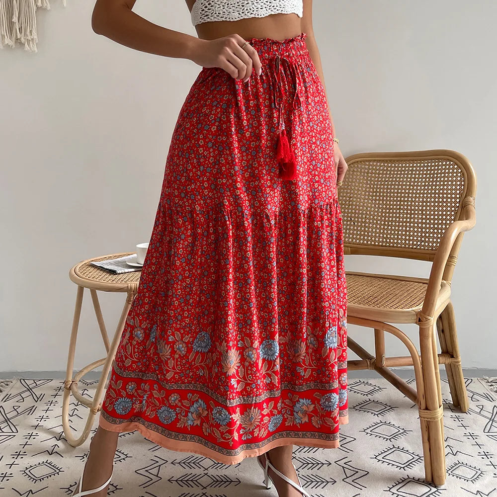 MORWEN - Boheemse Rok met Bloemenprint