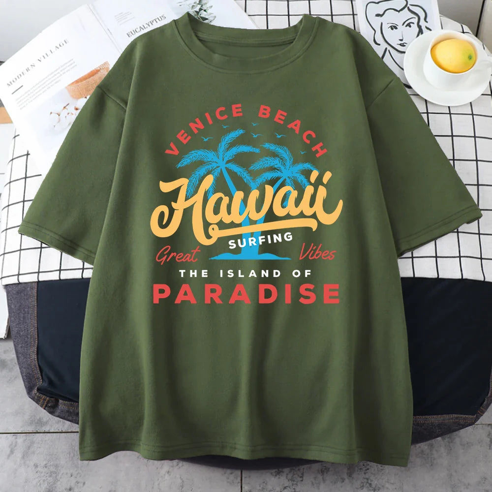Unisex Casual T-shirt | Hawaii Print | Comfortabele Zomer Top | Streetwear Stijl