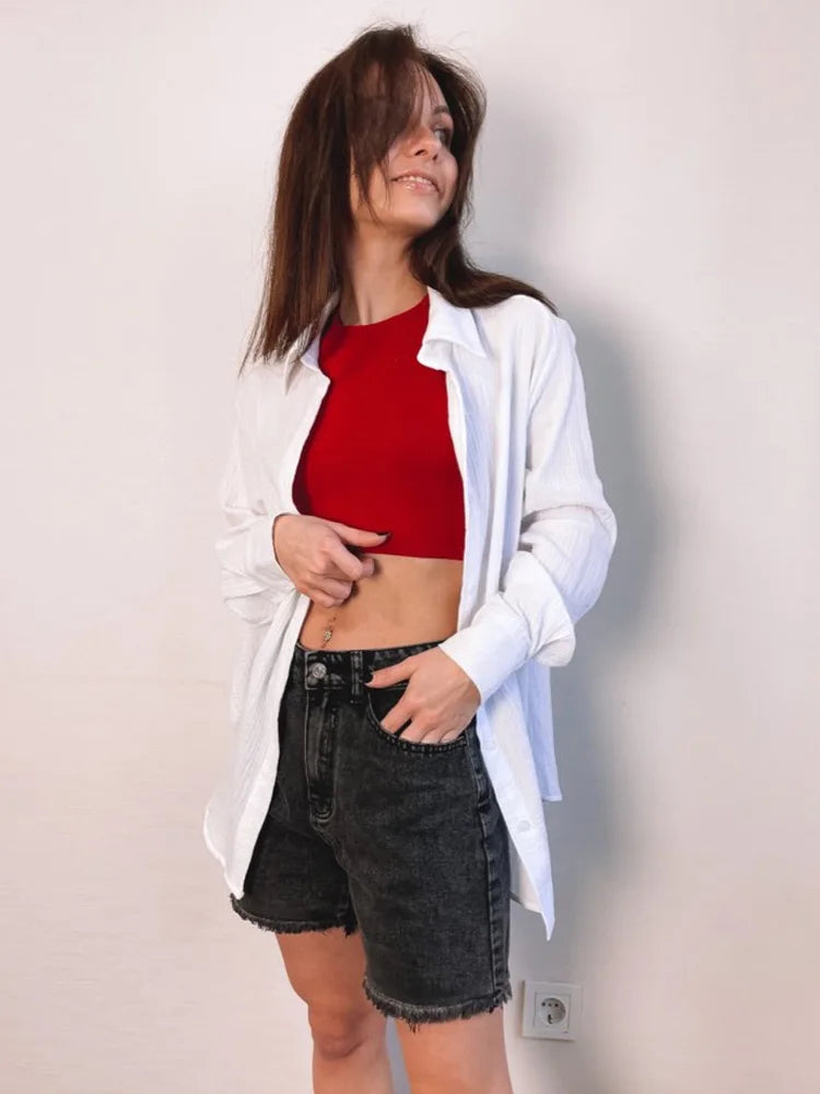 GERRIE - Dames Hoge Taille Zomer Denim Shorts