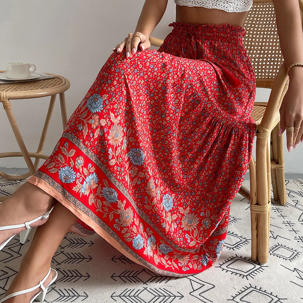 MORWEN - Boheemse Rok met Bloemenprint