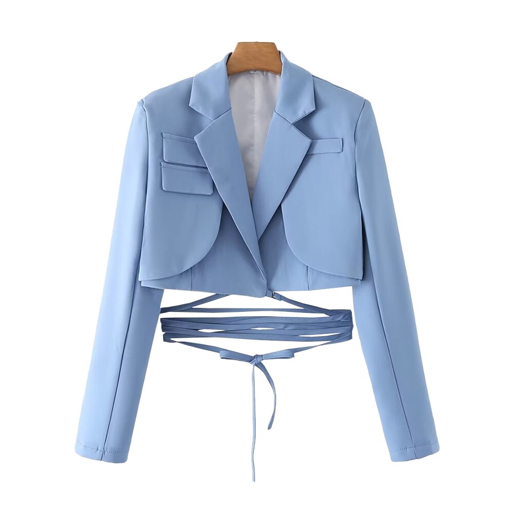 KIARA - Modieuze kroptop blazer met taille detail