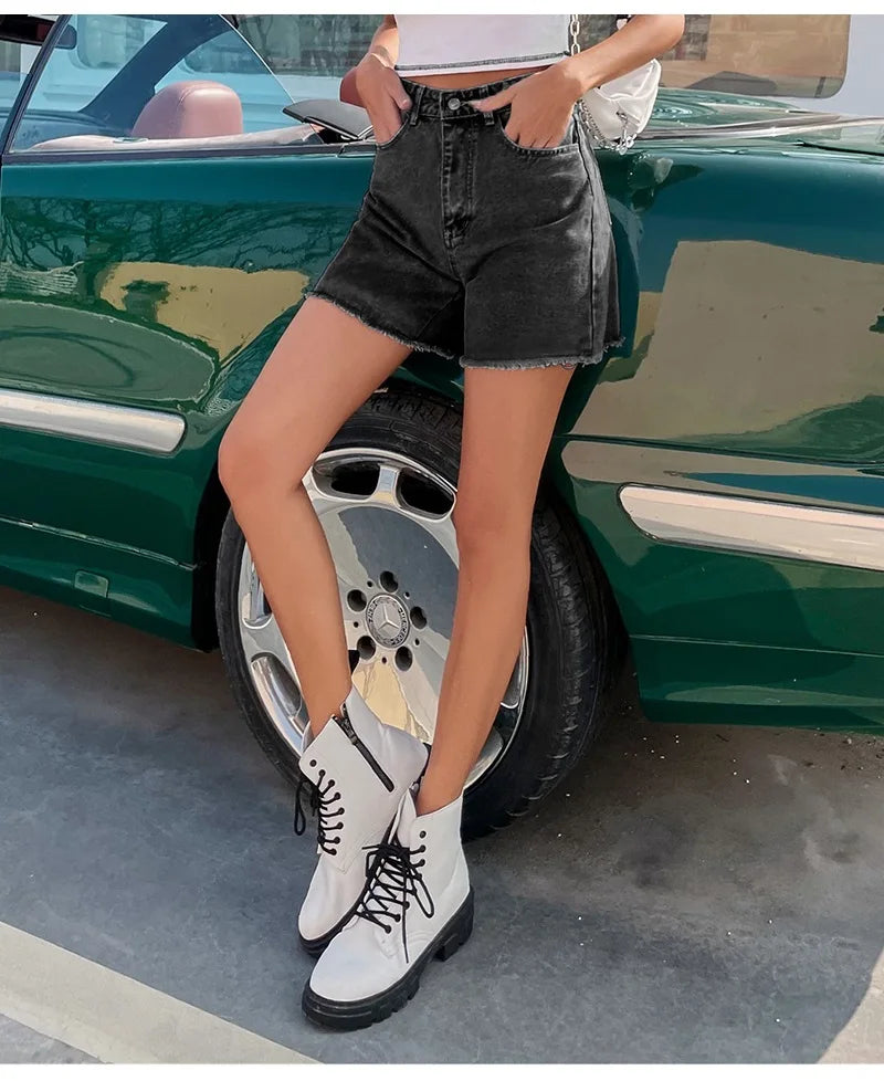 GERRIE - Dames Hoge Taille Zomer Denim Shorts