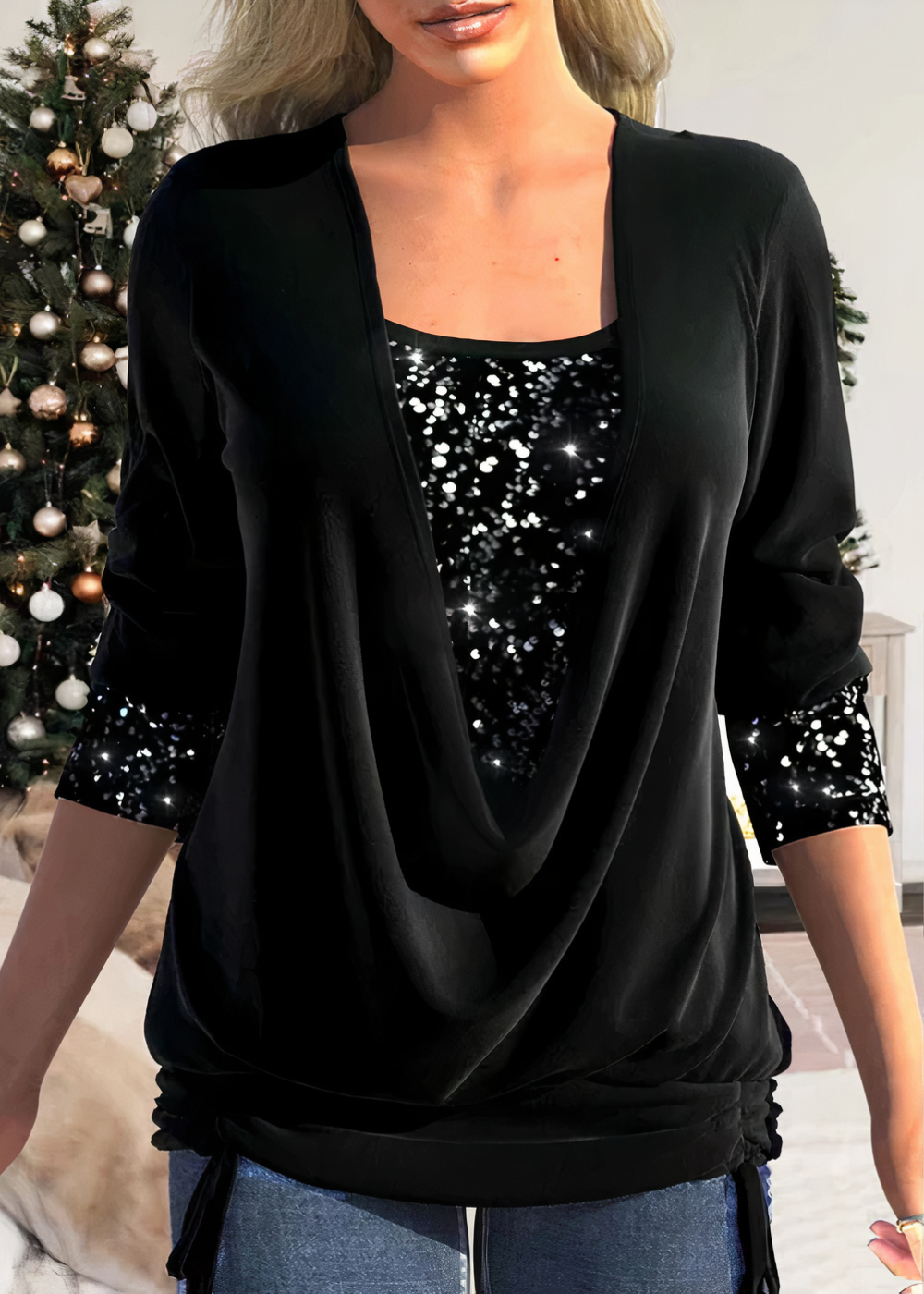 MIRIAM - Zachte blouse van glinsterend katoen