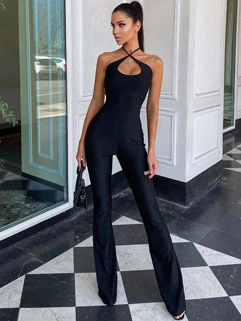 LAURA - Stijlvolle Cross-over Neck Jumpsuit