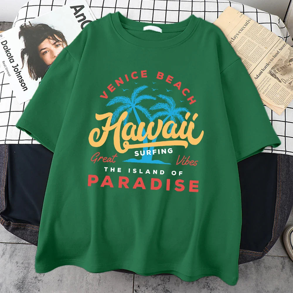 Unisex Casual T-shirt | Hawaii Print | Comfortabele Zomer Top | Streetwear Stijl