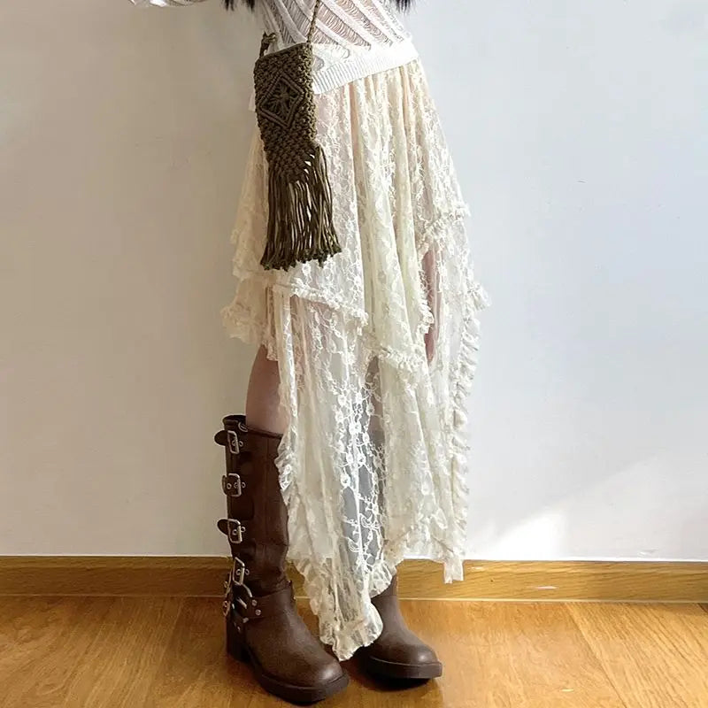 OLWYN - Vintage Kant Midi-rok