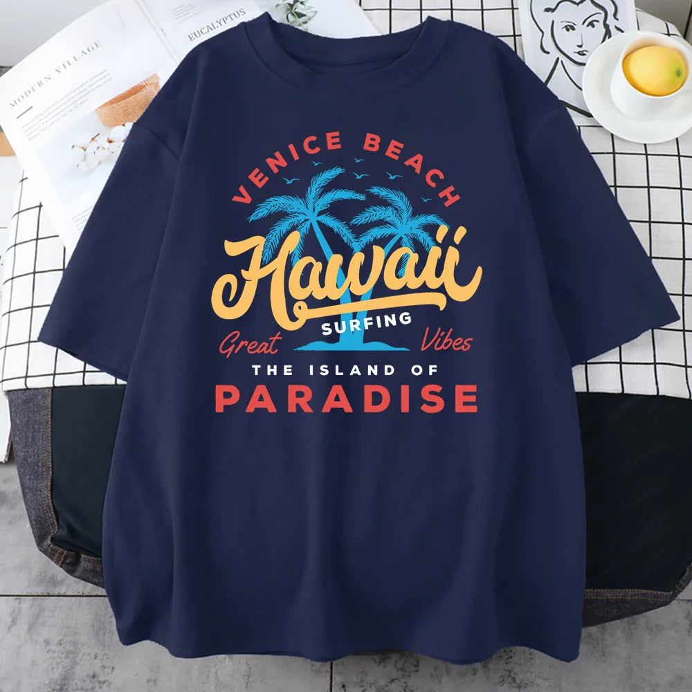 Unisex Casual T-shirt | Hawaii Print | Comfortabele Zomer Top | Streetwear Stijl