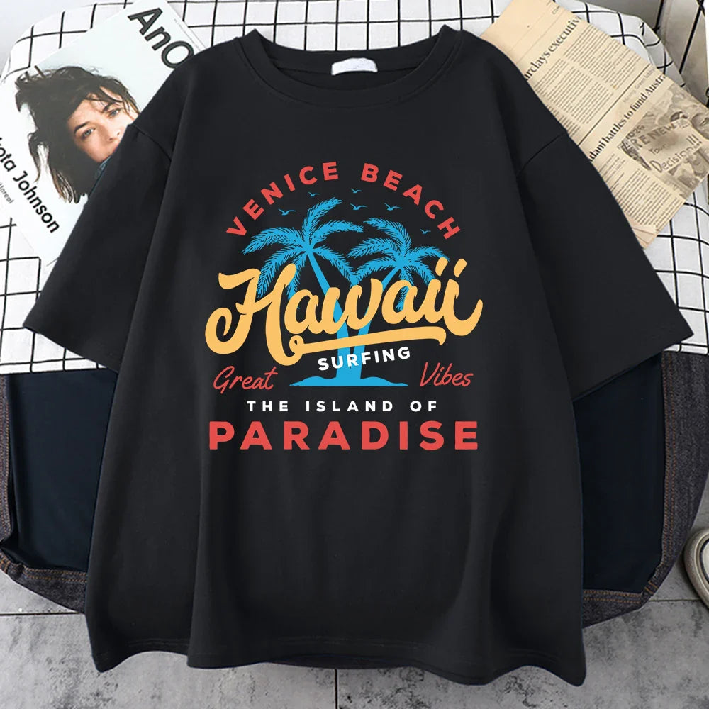 Unisex Casual T-shirt | Hawaii Print | Comfortabele Zomer Top | Streetwear Stijl