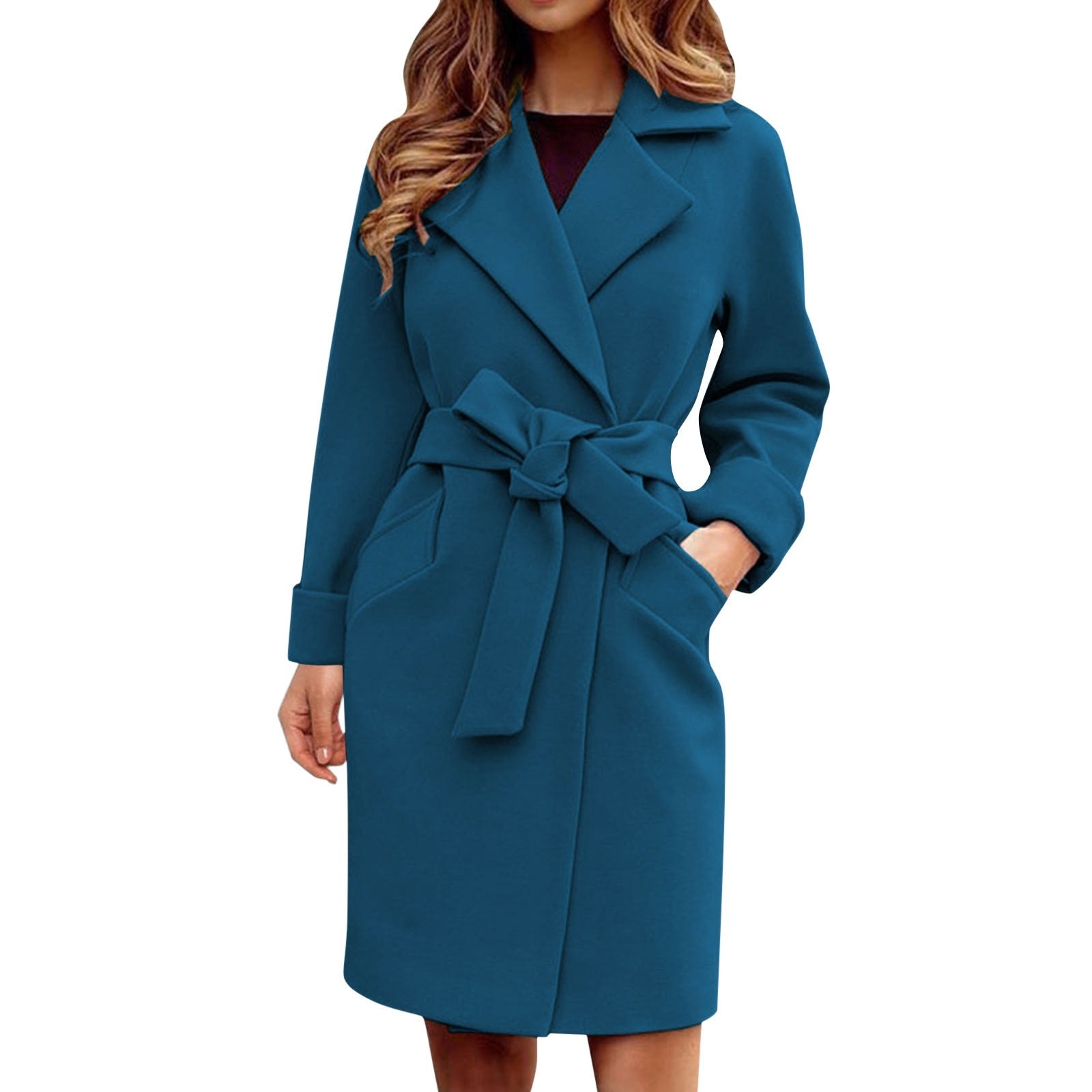KARINA - Lange trenchcoat winterjas met knoopsysteem in felle kleuren