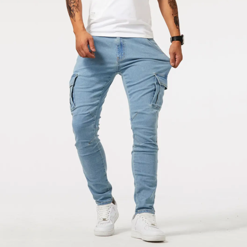 JELLE - Heren Stretch Cargo Jeans