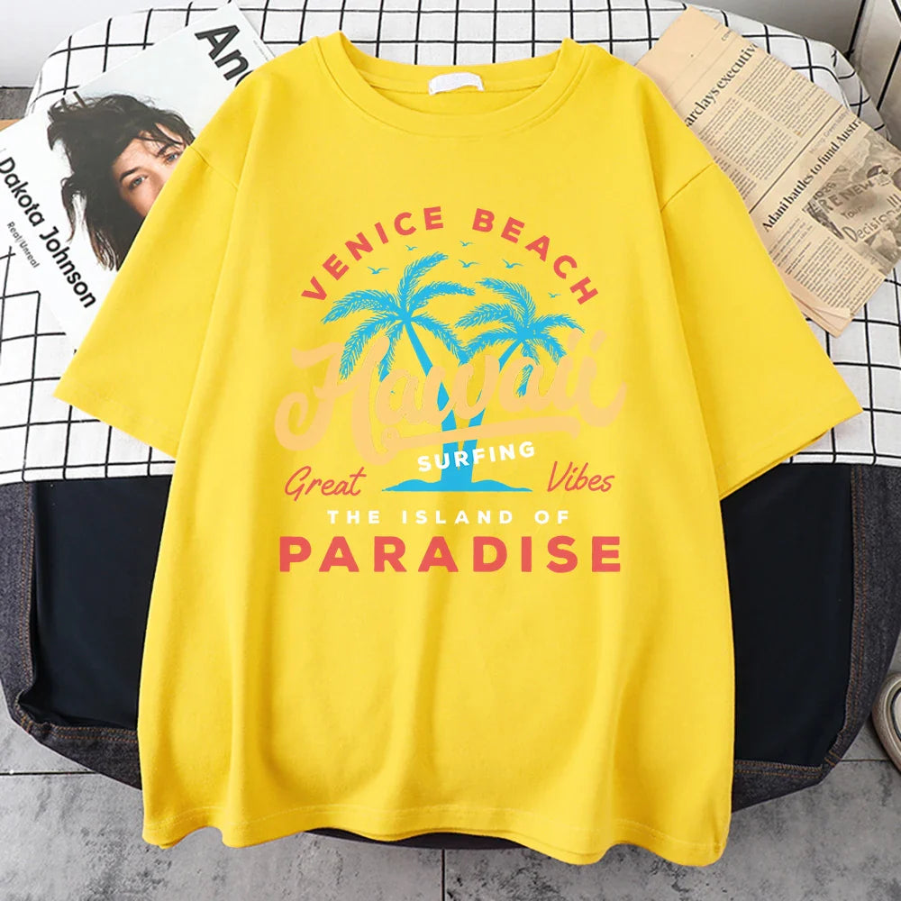 Unisex Casual T-shirt | Hawaii Print | Comfortabele Zomer Top | Streetwear Stijl