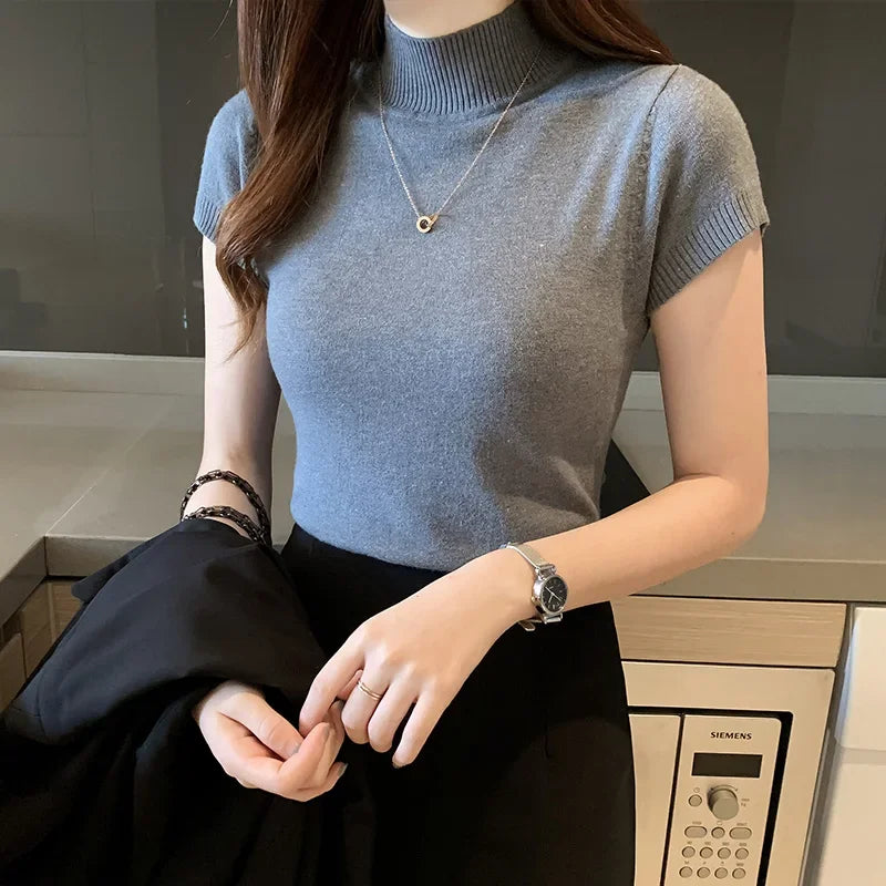 SAVANNAH - Casual Slanke Coltrui Blouse