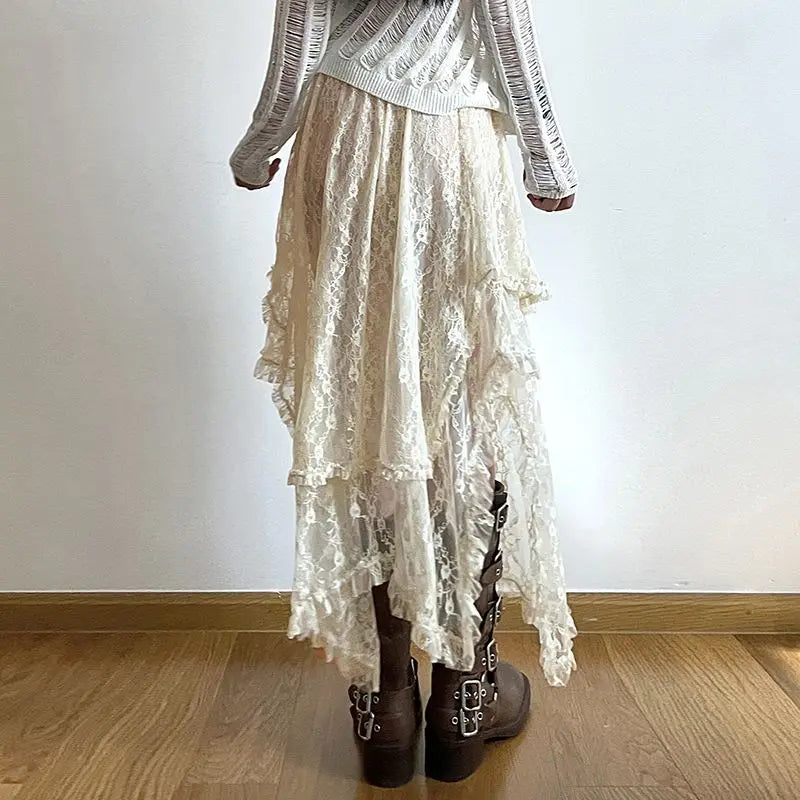 OLWYN - Vintage Kant Midi-rok