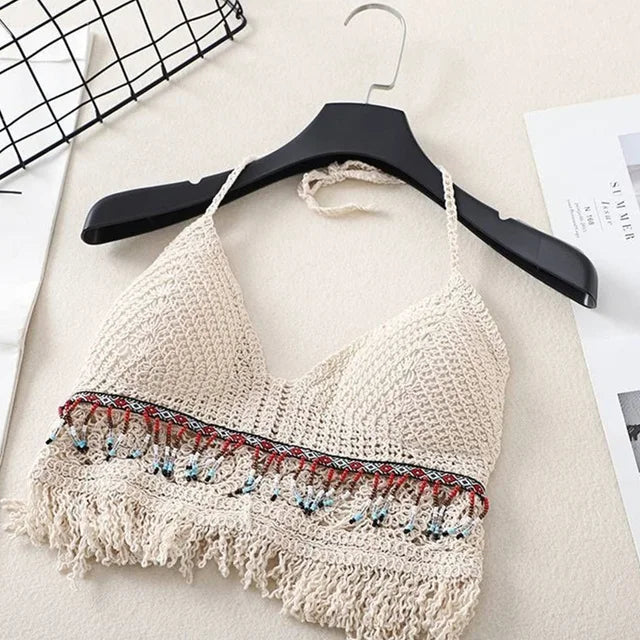 Sabine - Dames Boho Strand Gehaakt Gebreid Badpak BH