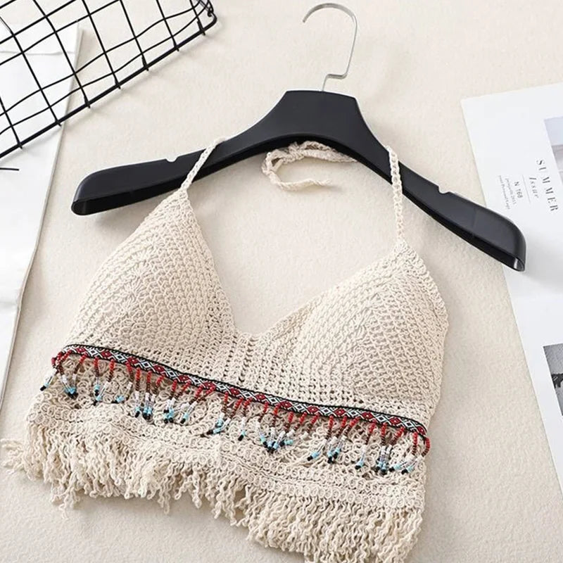 Sabine - Dames Boho Strand Gehaakt Gebreid Badpak BH
