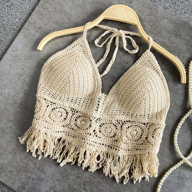 Sabine - Dames Boho Strand Gehaakt Gebreid Badpak BH