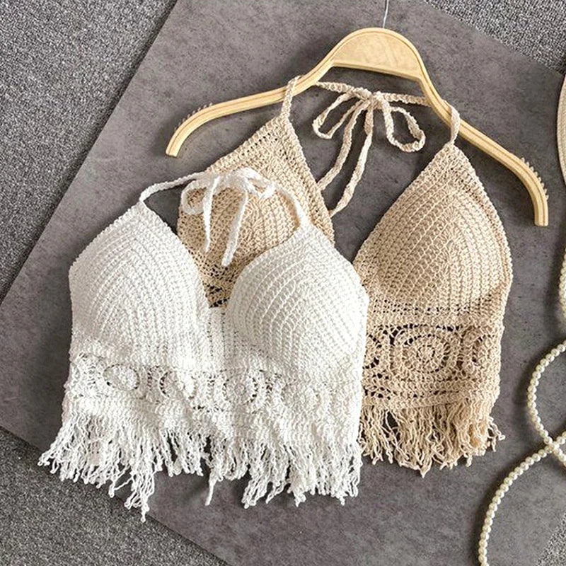 Sabine - Dames Boho Strand Gehaakt Gebreid Badpak BH