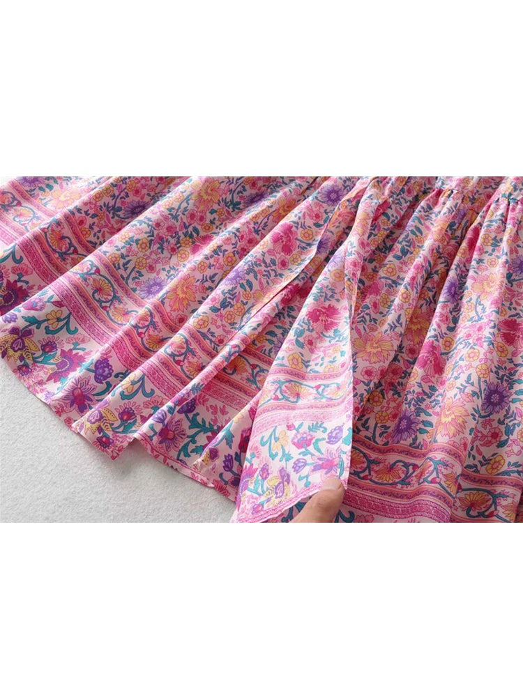 LUNED - Vintage Bloemenprint Rok