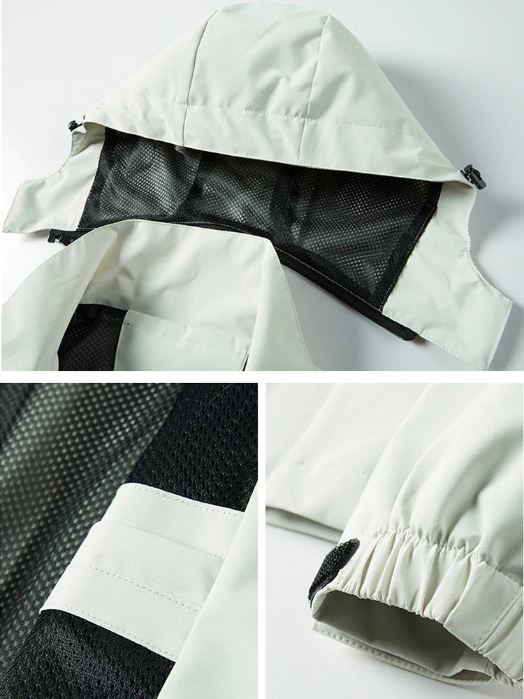 SAM - Unisex casual waterdichte windjack met afneembare capuchon
