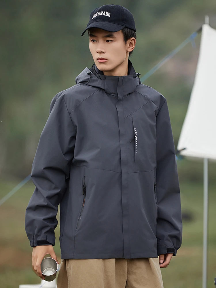 SAM - Unisex casual waterdichte windjack met afneembare capuchon