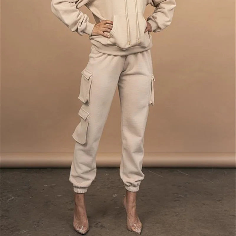 THERESIA - Dames Jogger Sweatpants met hoge taille en trekkoordsluiting