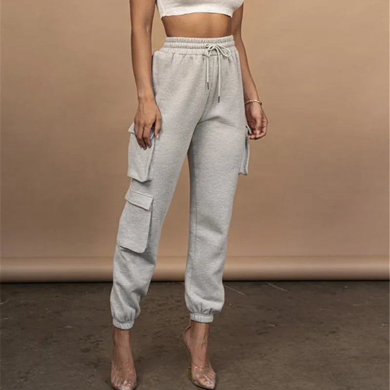THERESIA - Dames Jogger Sweatpants met hoge taille en trekkoordsluiting
