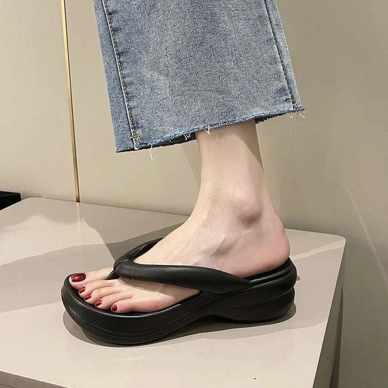 MARIJE - Zomer Wig Flip Flops met Antislip Plateau Sandalen voor Vrouwen
