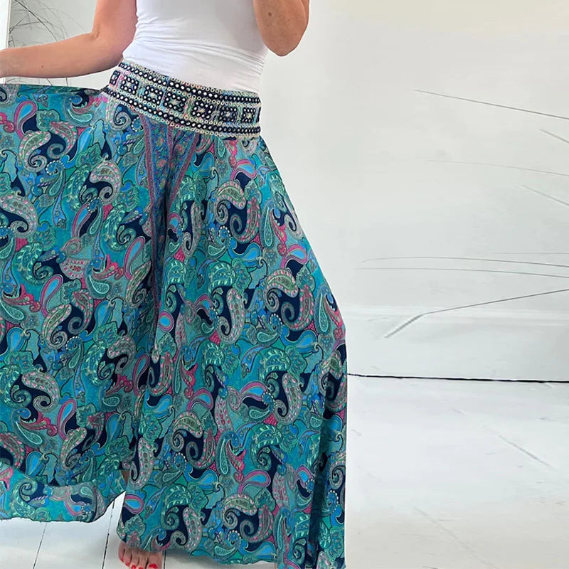 ISA - Bohemian Chic: Vintage Stijl Wijde Broek voor Vrouwen