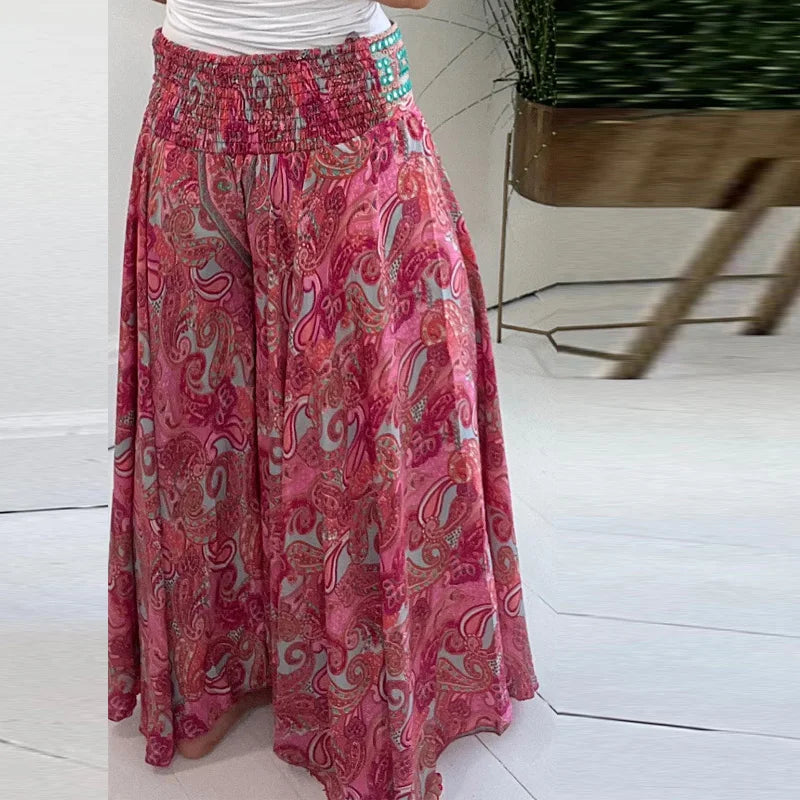 ISA - Bohemian Chic: Vintage Stijl Wijde Broek voor Vrouwen