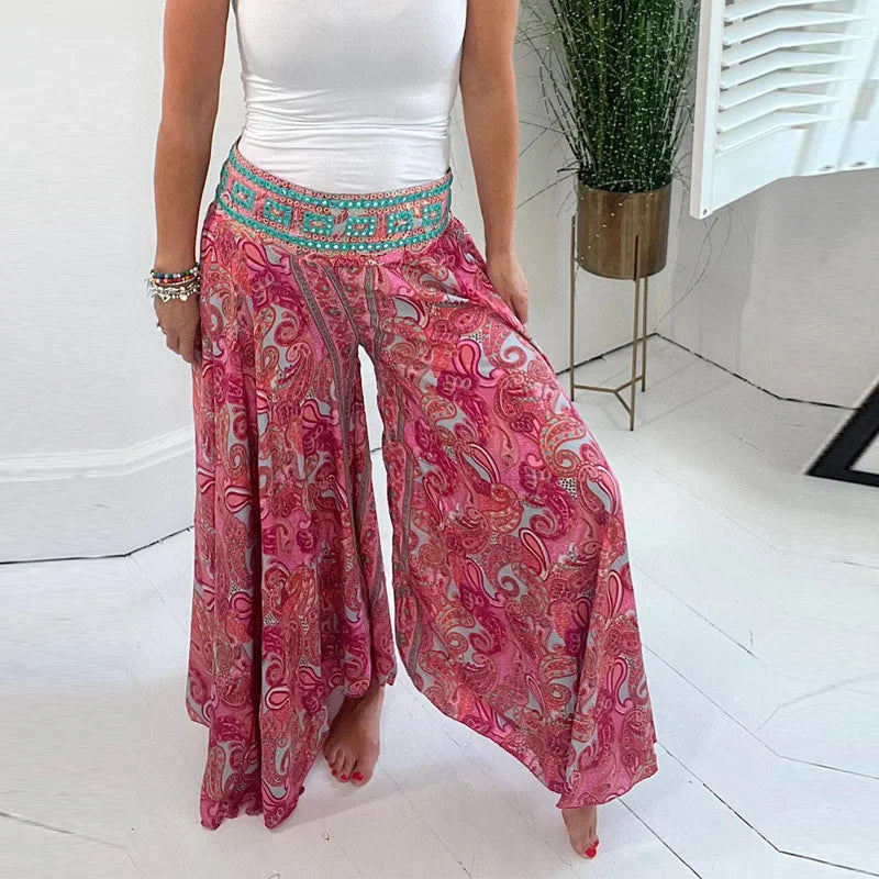 ISA - Bohemian Chic: Vintage Stijl Wijde Broek voor Vrouwen