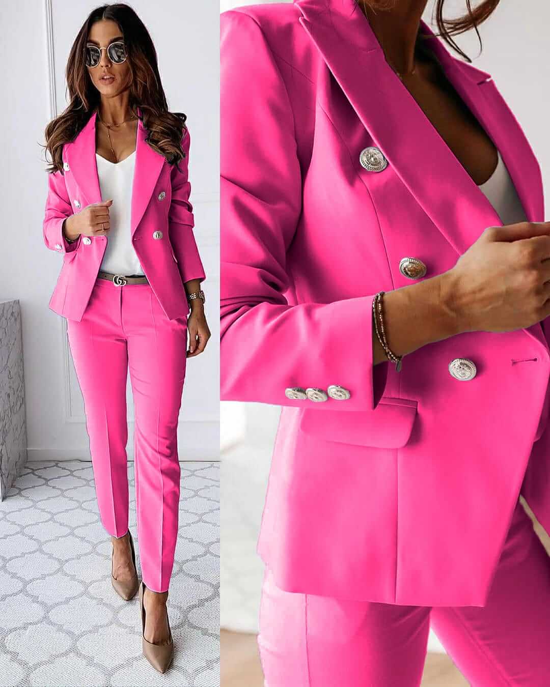 GRETA - Modieuze tweedelige set met jas en broek