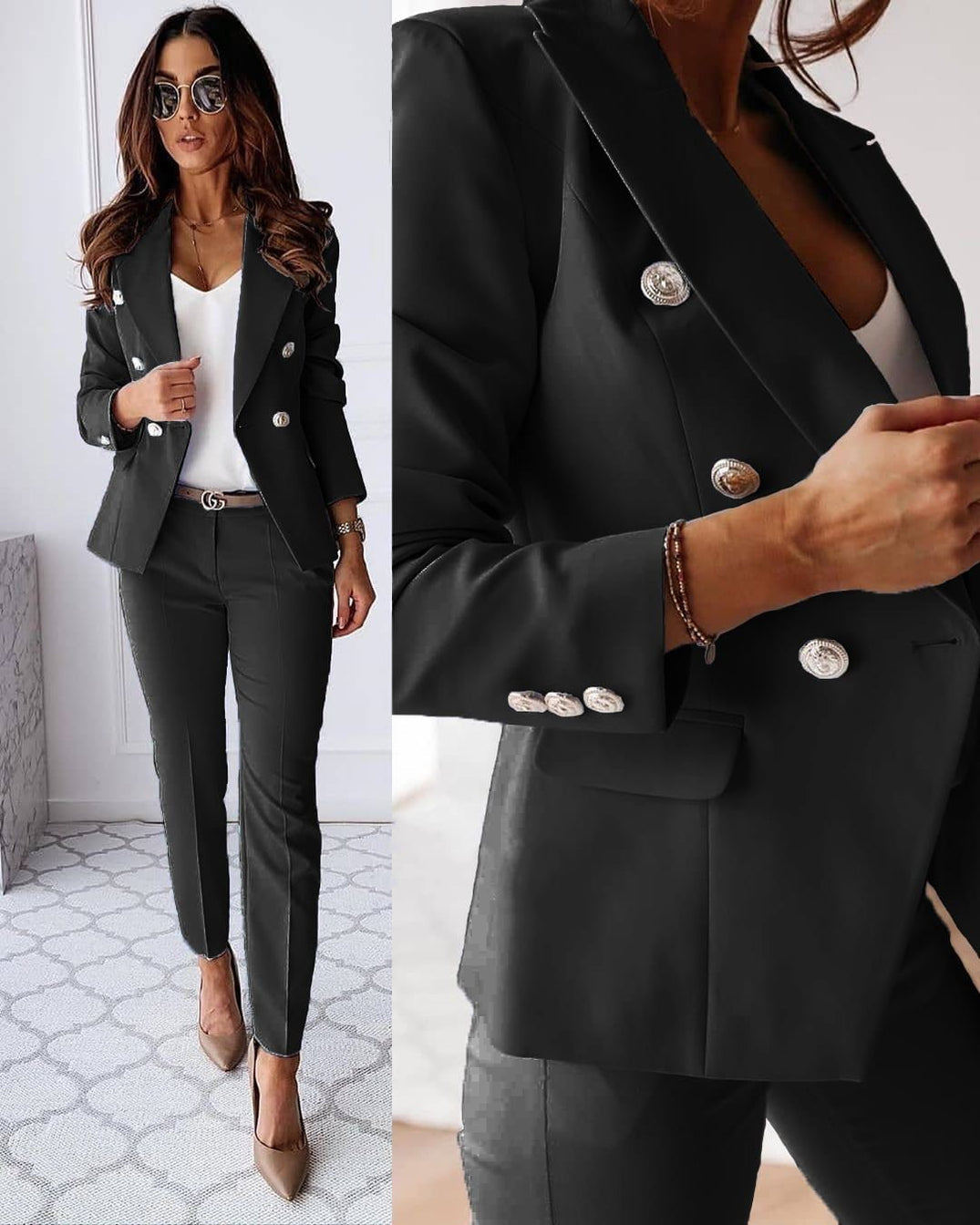 GRETA - Modieuze tweedelige set met jas en broek